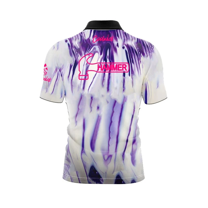 Hammer Arctic Vibe Quick Ship CoolWick Sash Zip Bowling Jersey 2 Hammer Arctic Vibe Quick Ship CoolWick Sash Zip Bowling Jersey - Image 2