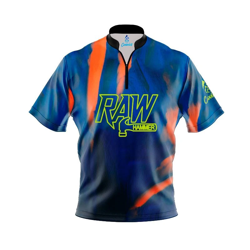 Hammer Raw Blue Black Orange Fast Track CoolWick Bowling Jersey 1 Hammer Raw Blue Black Orange Fast Track CoolWick Bowling Jersey