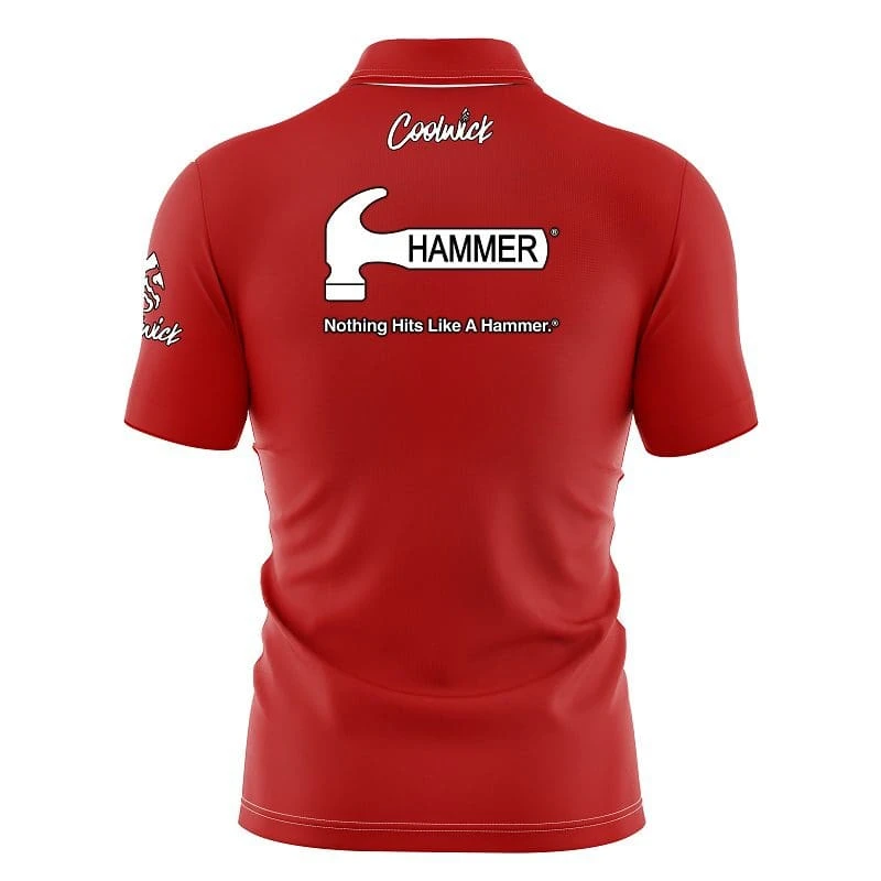 Hammer Plain Red Fast Track CoolWick Bowling Jersey 2 Hammer Plain Red Fast Track CoolWick Bowling Jersey - Image 2
