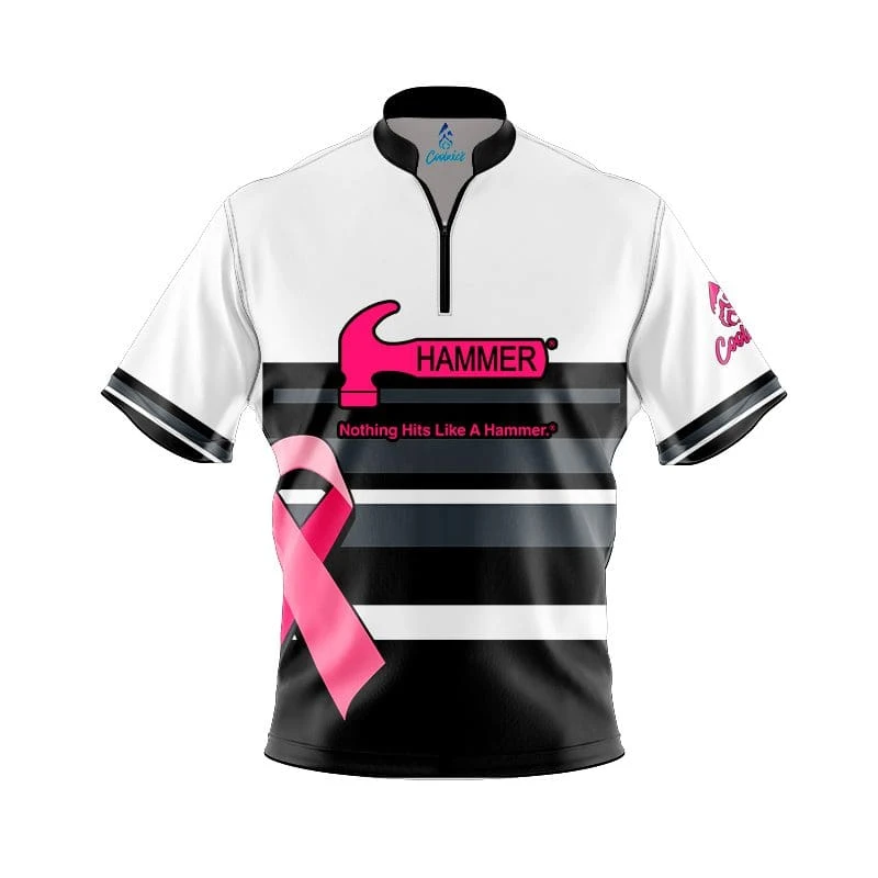 Hammer Pink Ribbon Fast Track CoolWick Bowling Jersey 1 Hammer Pink Ribbon Fast Track CoolWick Bowling Jersey