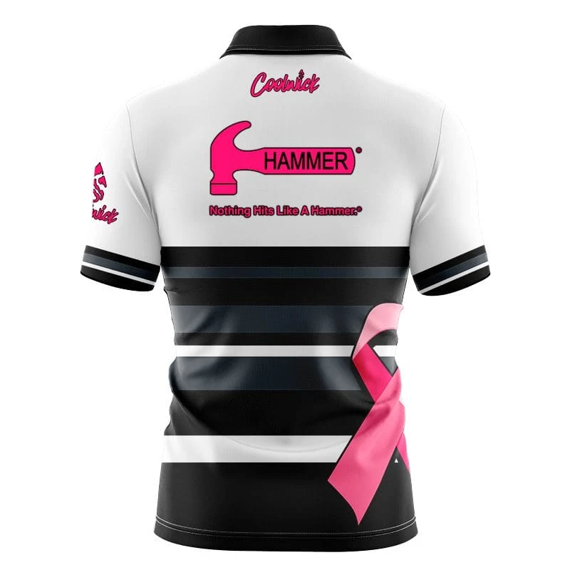 Hammer Pink Ribbon Fast Track CoolWick Bowling Jersey 2 Hammer Pink Ribbon Fast Track CoolWick Bowling Jersey - Image 2