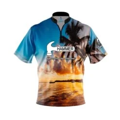 Hammer Sunset Palm Trees Fast Track CoolWick Bowling Jersey