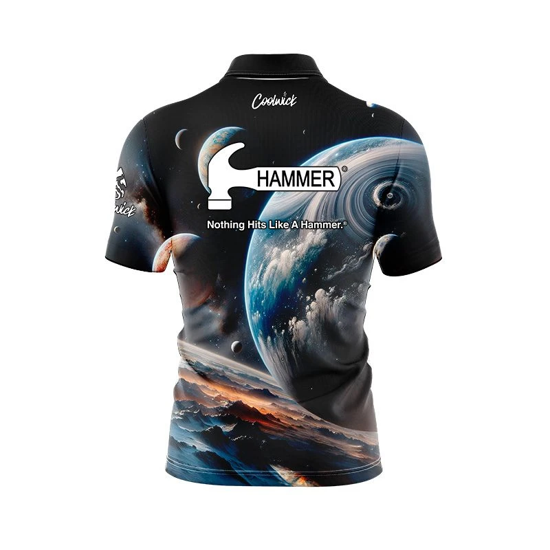 Hammer Artificial Quick Ship CoolWick Sash Zip Bowling Jersey 2 Hammer Artificial Quick Ship CoolWick Sash Zip Bowling Jersey - Image 2