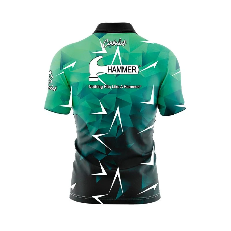 Hammer Compete Quick Ship CoolWick Sash Zip Bowling Jersey 2 Hammer Compete Quick Ship CoolWick Sash Zip Bowling Jersey - Image 2