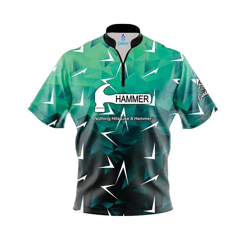 Hammer Compete Quick Ship CoolWick Sash Zip Bowling Jersey 1 Hammer Compete Quick Ship CoolWick Sash Zip Bowling Jersey