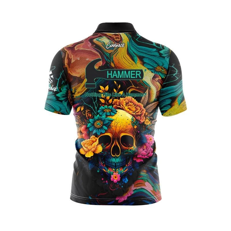 Hammer Floral Skullscape Fast Track CoolWick Bowling Jersey 2 Hammer Floral Skullscape Fast Track CoolWick Bowling Jersey - Image 2