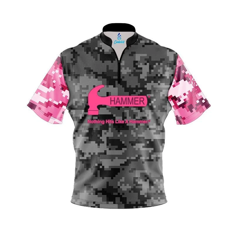 Hammer Grey Pink Digital Camo Fast Track CoolWick Bowling Jersey 1 Hammer Grey Pink Digital Camo Fast Track CoolWick Bowling Jersey