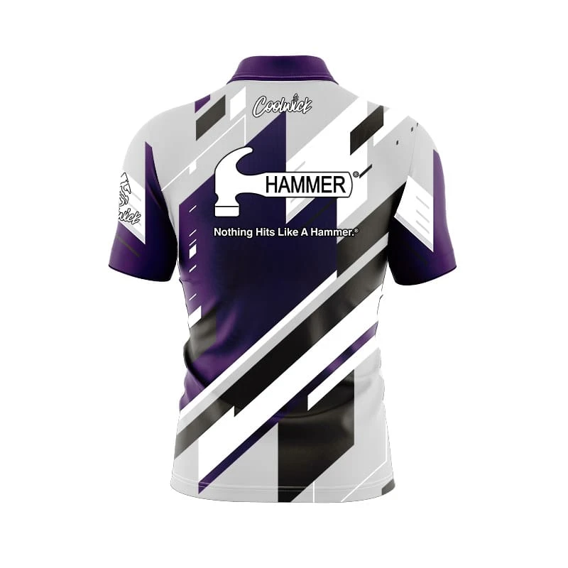 Hammer Mid Lane Quick Ship CoolWick Sash Zip Bowling Jersey 2 Hammer Mid Lane Quick Ship CoolWick Sash Zip Bowling Jersey - Image 2
