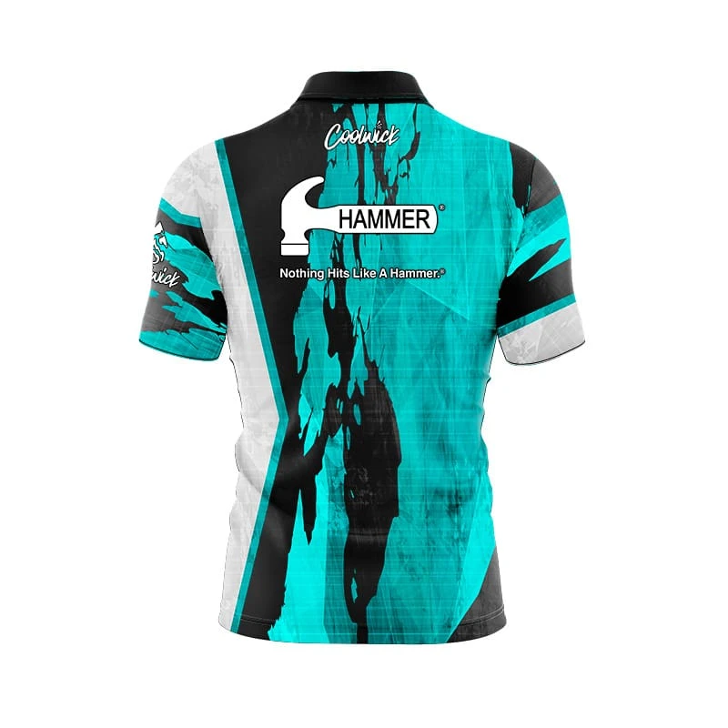 Hammer Pin Deck Quick Ship CoolWick Sash Zip Bowling Jersey 2 Hammer Pin Deck Quick Ship CoolWick Sash Zip Bowling Jersey - Image 2