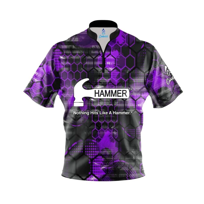 Hammer Purple Honeycomb Quick Ship CoolWick Bowling Jersey 1 Hammer Purple Honeycomb Quick Ship CoolWick Bowling Jersey