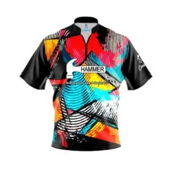Hammer Shattered Spectrum Quick Ship CoolWick Sash Zip Bowling Jersey