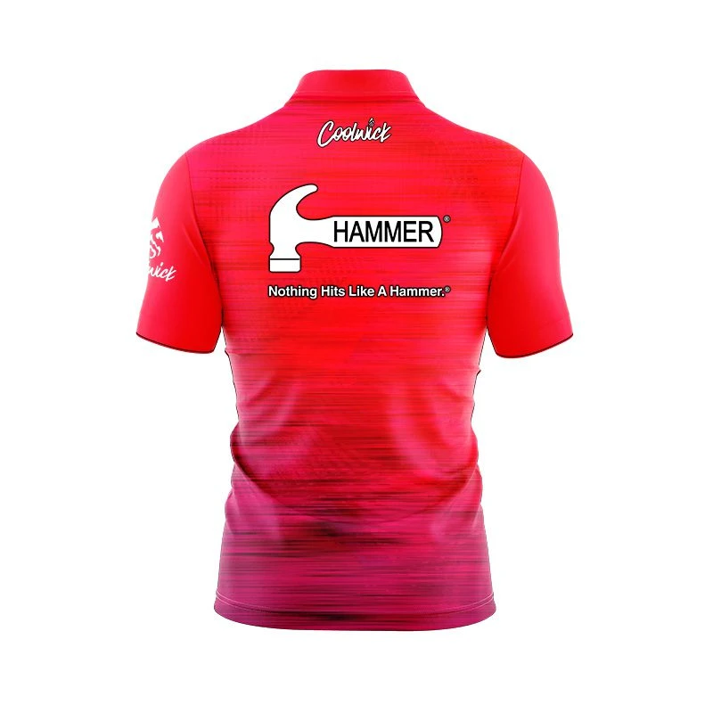 Hammer Supersonic Quick Ship CoolWick Sash Zip Bowling Jersey 2 Hammer Supersonic Quick Ship CoolWick Sash Zip Bowling Jersey - Image 2