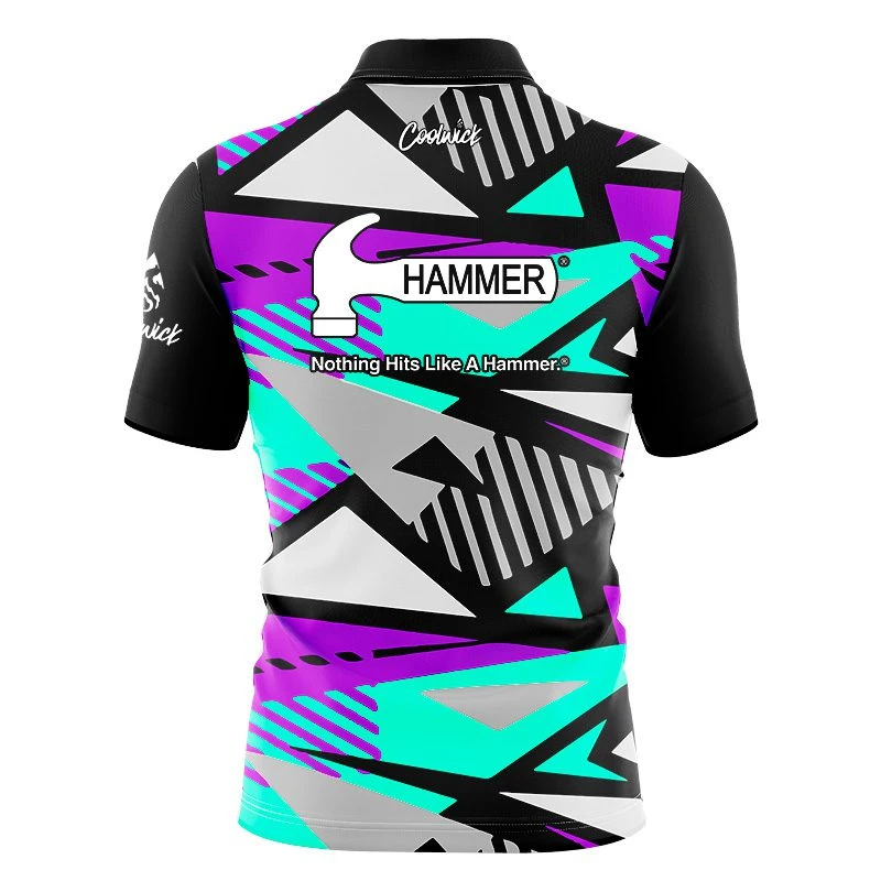 Hammer Winning Motion Quick Ship CoolWick Sash Zip Bowling Jersey 2 Hammer Winning Motion Quick Ship CoolWick Sash Zip Bowling Jersey - Image 2