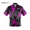 Hammer Black Widow Pink Honeycomb WOMEN’S Quick Ship CoolWick Sash Zip Bowling Jersey
