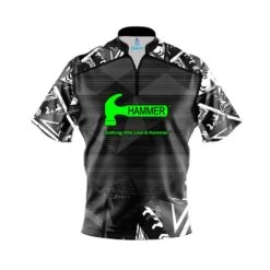 Hammer Triangle Burst Quick Ship CoolWick Sash Zip Bowling Jersey
