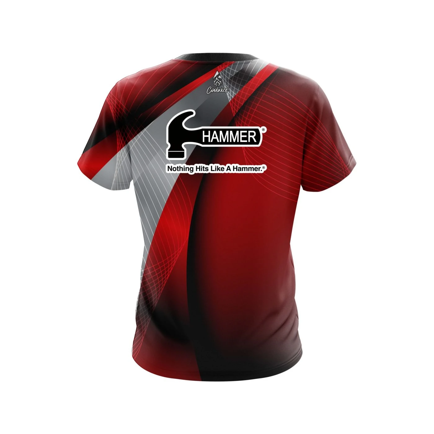 Hammer Red Oblique CoolWick Bowling Jersey 2 Hammer Red Oblique CoolWick Bowling Jersey - Image 2