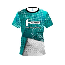 Hammer Teal Grungey CoolWick Bowling Jersey