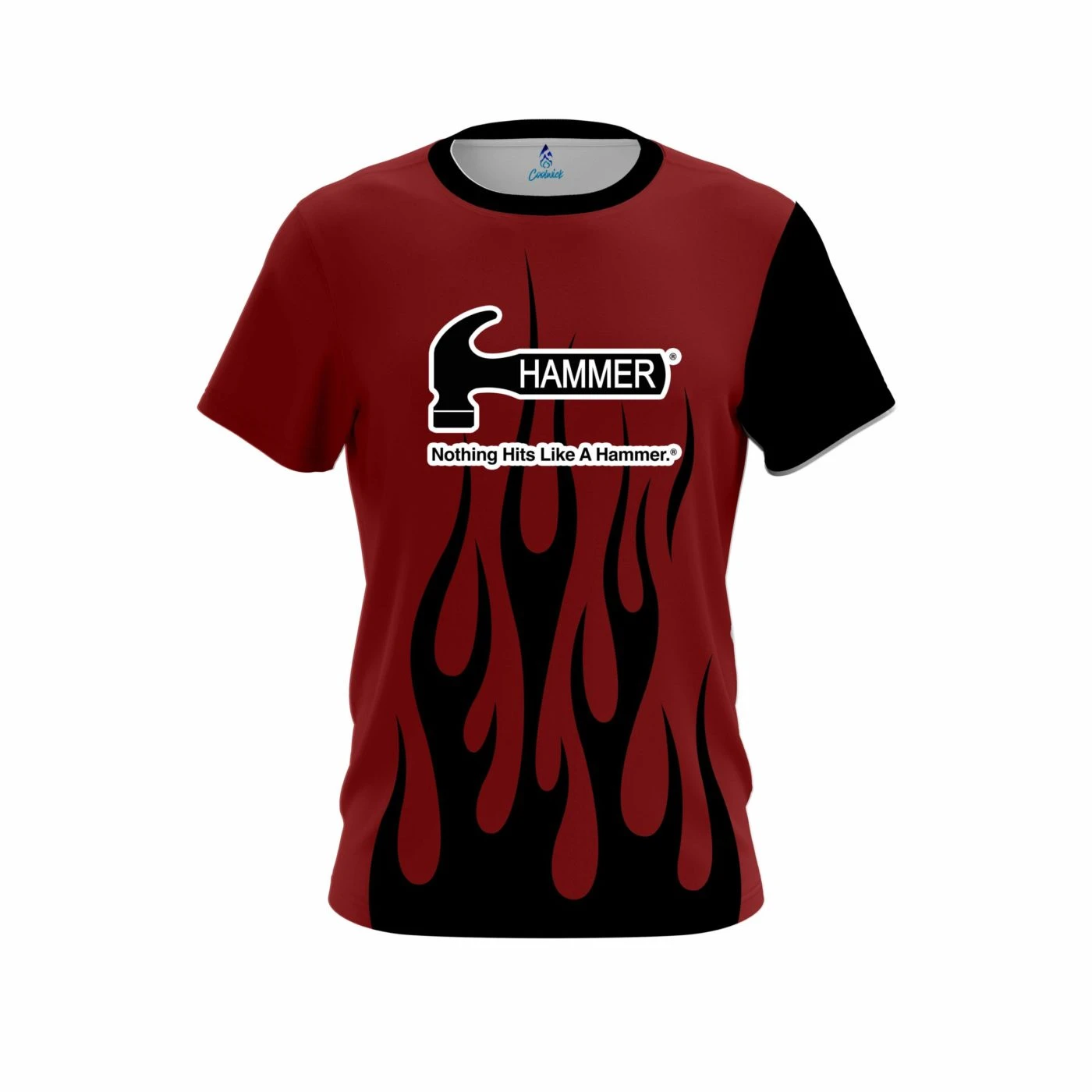 Hammer Red Brick Flaming CoolWick Bowling Jersey 1 Hammer Red Brick Flaming CoolWick Bowling Jersey