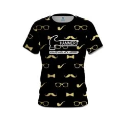 Hammer Black Gold Mustache CoolWick Bowling Jersey