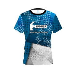 Hammer Blue Grungey CoolWick Bowling Jersey