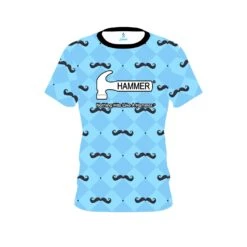 Hammer Baby Blue Mustache CoolWick Bowling Jersey