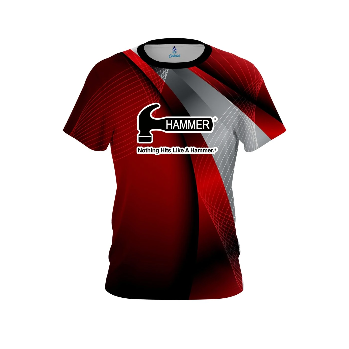 Hammer Red Oblique CoolWick Bowling Jersey 1 Hammer Red Oblique CoolWick Bowling Jersey
