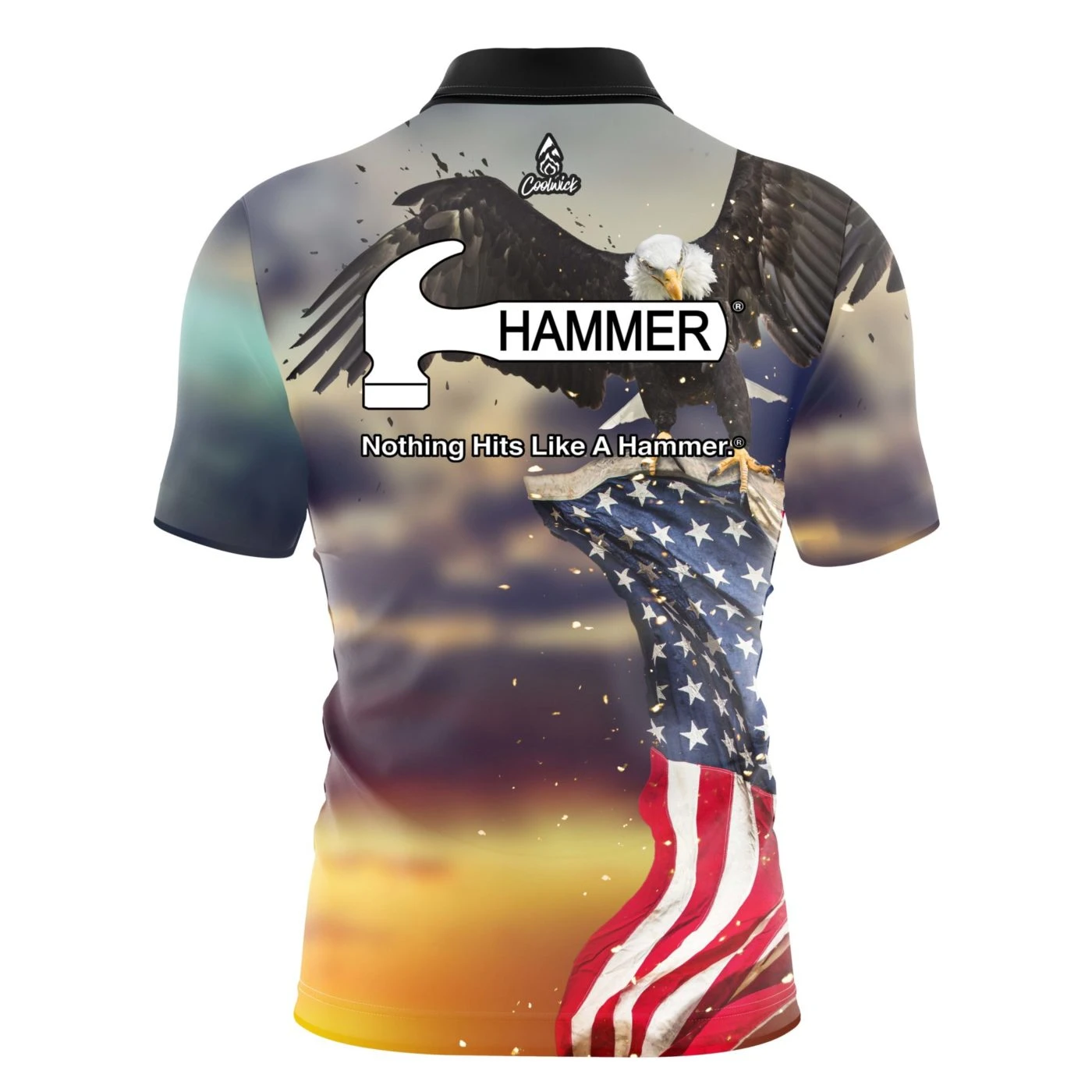 Hammer Sunset Eagle 2.0 Quick Ship CoolWick Sash Zip Bowling Jersey 2 Hammer Sunset Eagle 2.0 Quick Ship CoolWick Sash Zip Bowling Jersey - Image 2