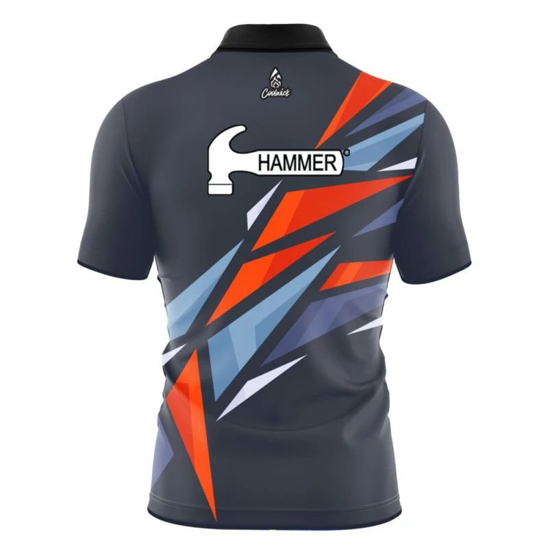Hammer Sport Triangle Quick Ship CoolWick Sash Zip Bowling Jersey 2 Hammer Sport Triangle Quick Ship CoolWick Sash Zip Bowling Jersey - Image 2