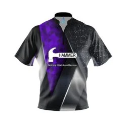 Hammer Purple Aspirations Quick Ship CoolWick Sash Zip Bowling Jersey