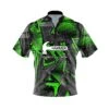 Hammer Green Triangles Quick Ship CoolWick Sash Zip Bowling Jersey
