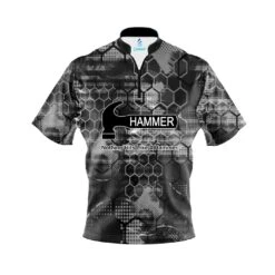 Hammer Blackout Honeycomb Quick Ship CoolWick Sash Zip Bowling Jersey