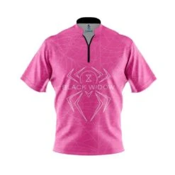 Hammer Black Widow Pink Quick Ship CoolWick Sash Zip Bowling Jersey