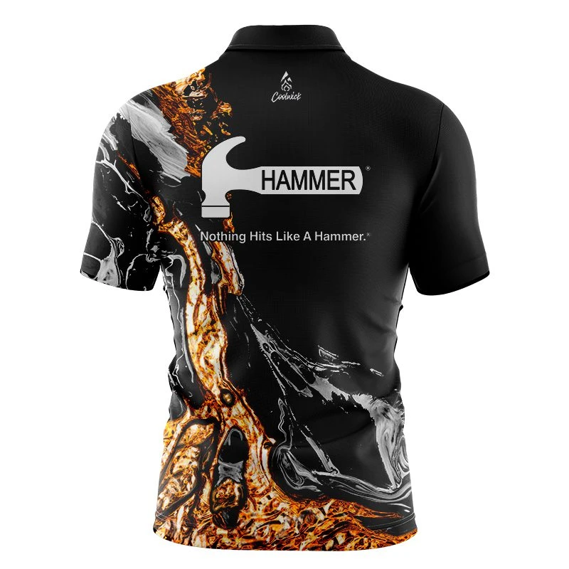 Hammer Onyx Gold Quick Ship CoolWick Sash Zip Bowling Jersey 2 Hammer Onyx Gold Quick Ship CoolWick Sash Zip Bowling Jersey - Image 2