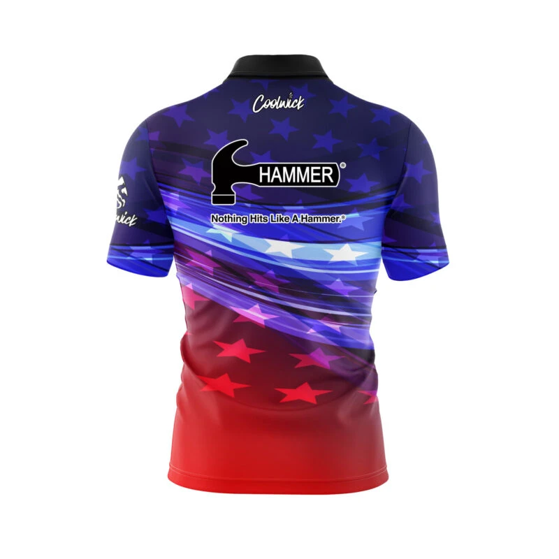 Hammer Glory Quick Ship CoolWick Sash Zip Bowling Jersey 2 Hammer Glory Quick Ship CoolWick Sash Zip Bowling Jersey - Image 2