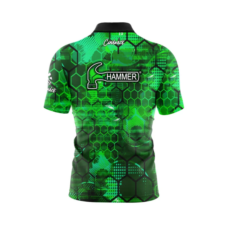 Hammer Black Widow Slime Quick Ship CoolWick Sash Zip Bowling Jersey 2 Hammer Black Widow Slime Quick Ship CoolWick Sash Zip Bowling Jersey - Image 2