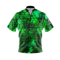 Hammer Black Widow Slime Quick Ship CoolWick Sash Zip Bowling Jersey