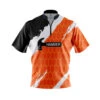 Hammer Split Orange Quick Ship CoolWick Sash Zip Bowling Jersey